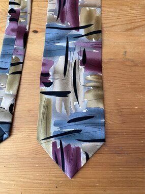 J. GARCIA Mens Tie Overlooking The Desert Collection Forty Three Purple Gray